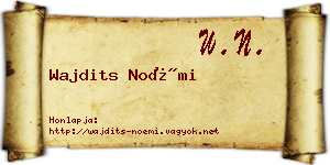 Wajdits Noémi névjegykártya